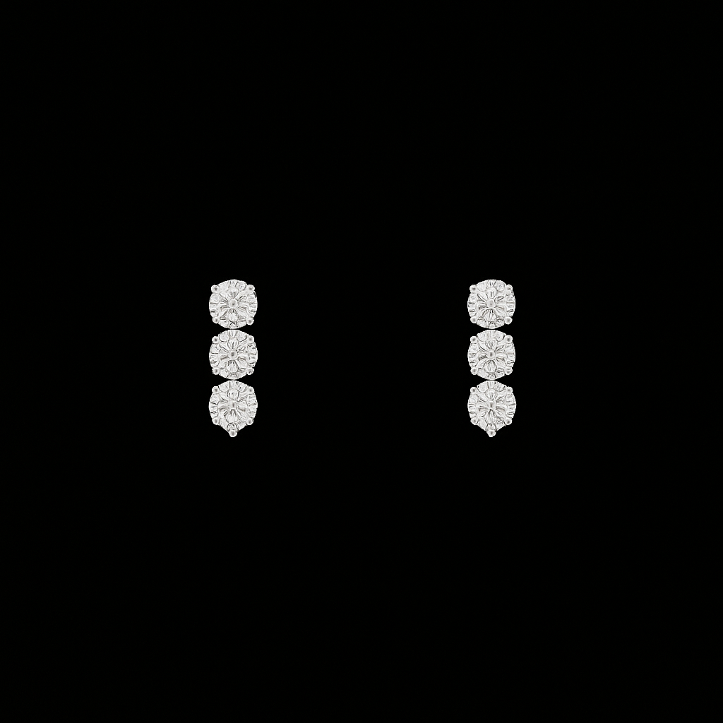 The Round Trinity Diamond Earrings