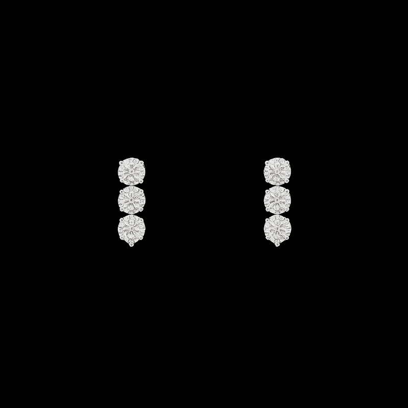 The Round Trinity Diamond Earrings