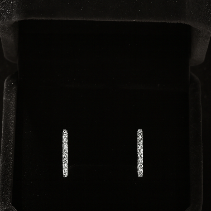 Line Diamond Earrings (Hoop)