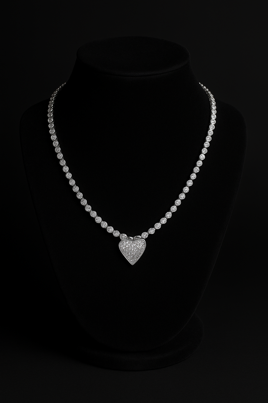 Heart Shaped Diamond Necklace