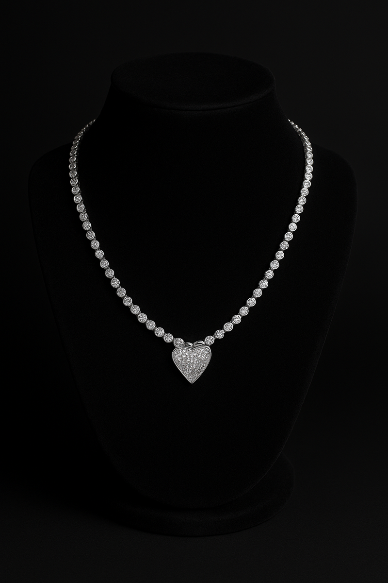 Heart Shaped Diamond Necklace