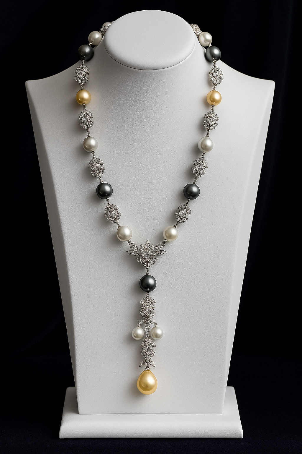 Trinity Pearl Diamond Necklace