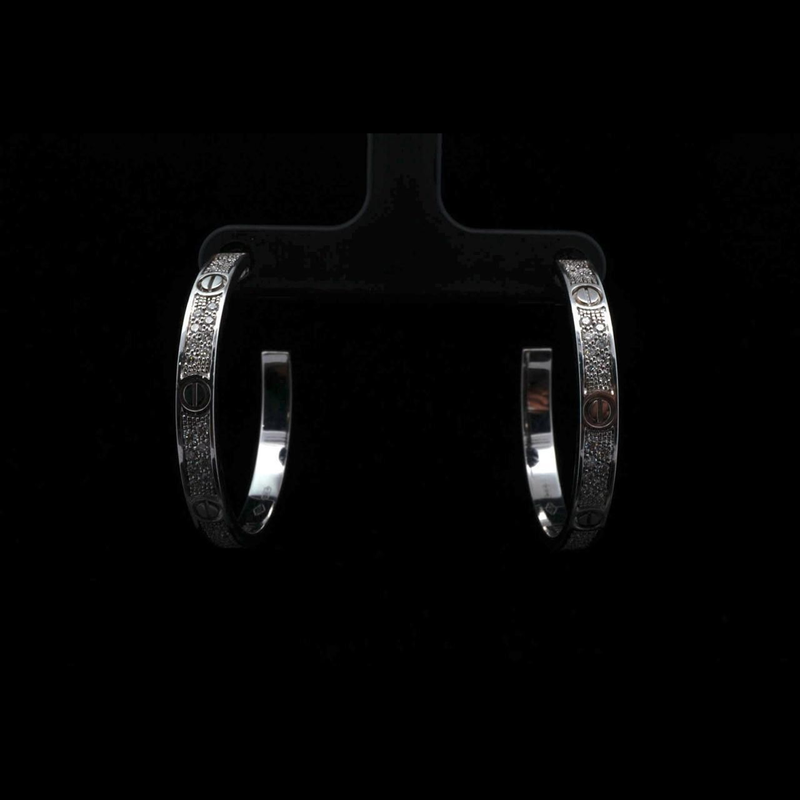 Cartier LOVE Hoop Earrings, Paved